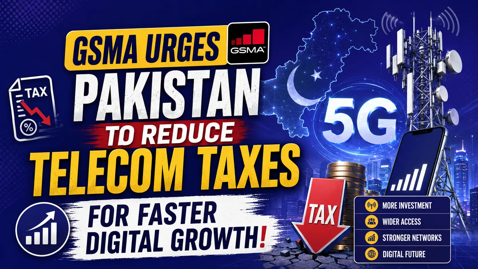 GSMA Calls for Telecom Tax Cuts in Pakistan