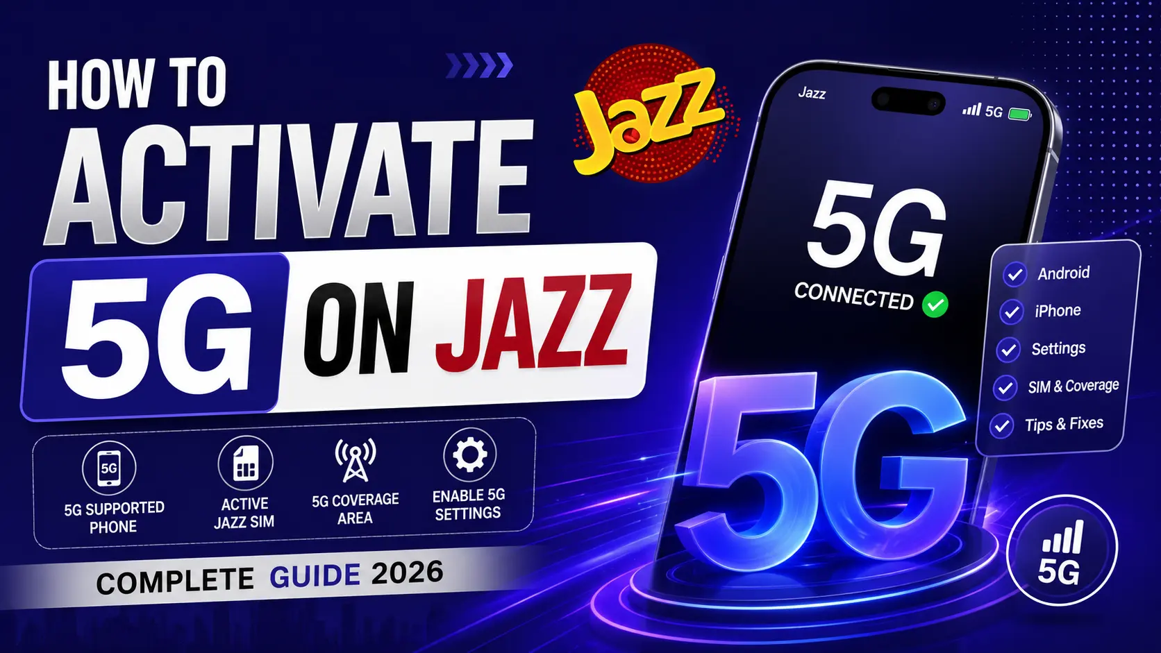 How to Activate 5G on Jazz in Pakistan